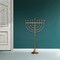 Modern Solid Metal Judaica Hanukkah Menorah 9 Branched Candelabra
